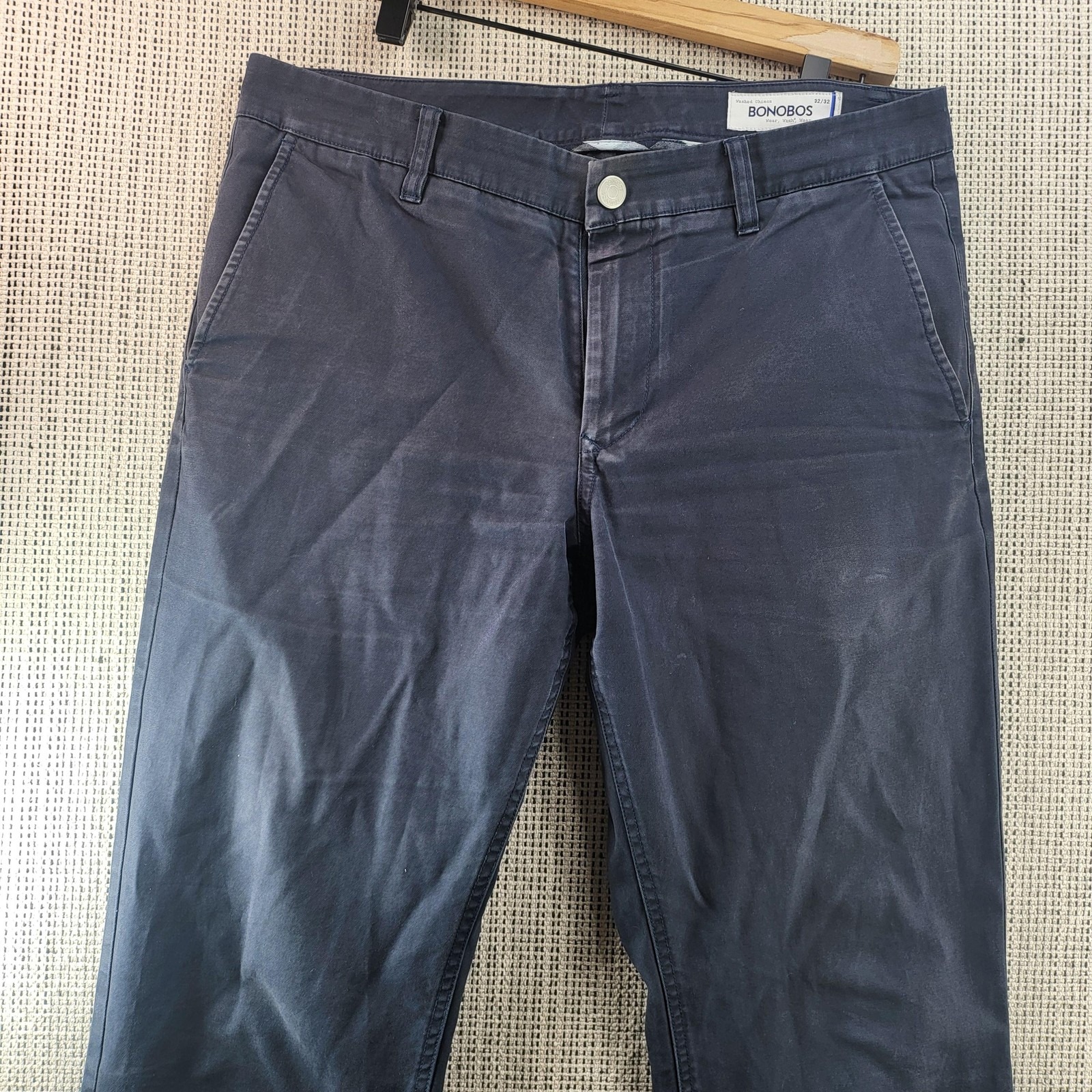 Bonobos Pants Mens 32x32 Blue Washed Chinos Casual Straight Leg Work Wear